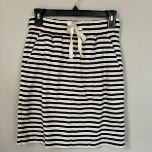 Lou & Gray Blue and White  Stripped Skirt 100% Cotton Size Xs